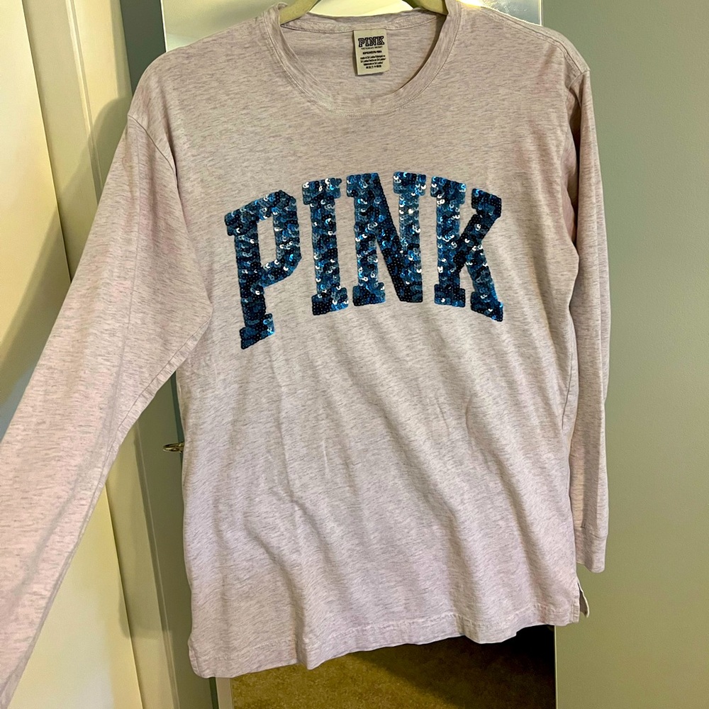 PINK, Off Pink Long Sleeved Tee, S